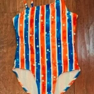 Striped One-Shoulder Swimsuit